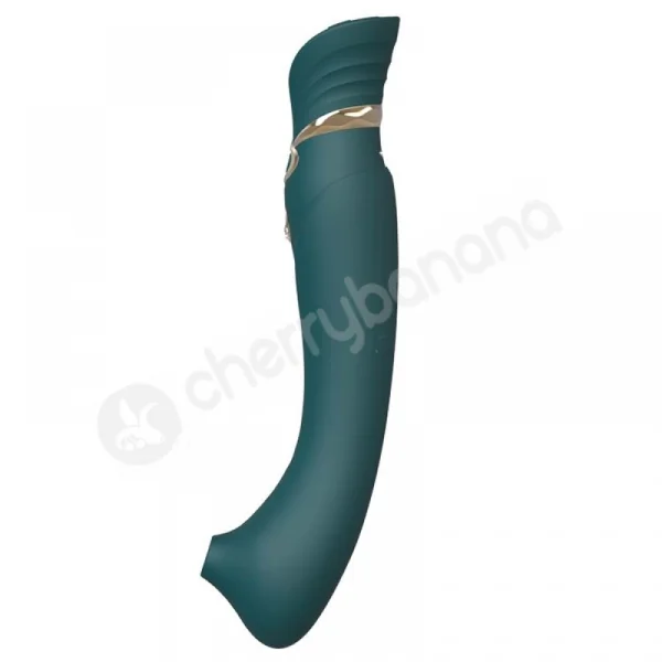 Zalo Queen Jewel Green G-spot Pulse Wave Vibrator with Suction Sleeve