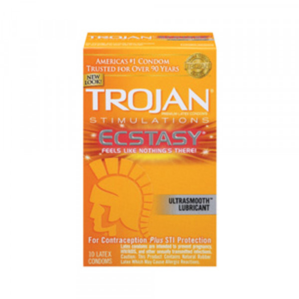 Trojan Ecstasy Ultra Ribbed Condoms With Ultrasmooth Lubricant