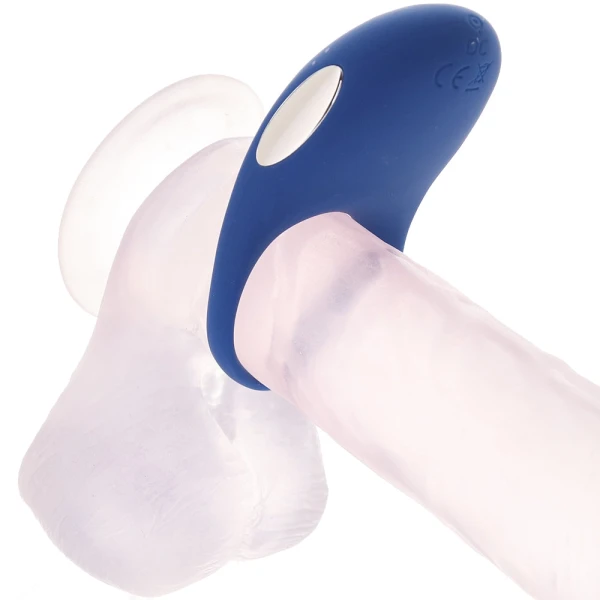 Adam & Eve Rechargeable Couples Penis Ring - Blue