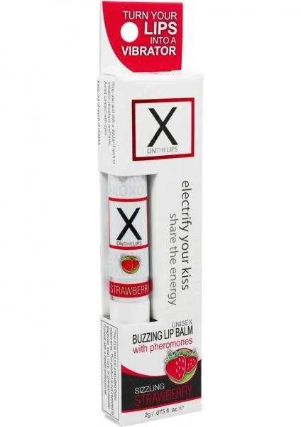 X On The Lips Buzzing Lip Balm With Pheromones Sizzling Strawberry .75 Ounce — image 4 of 4