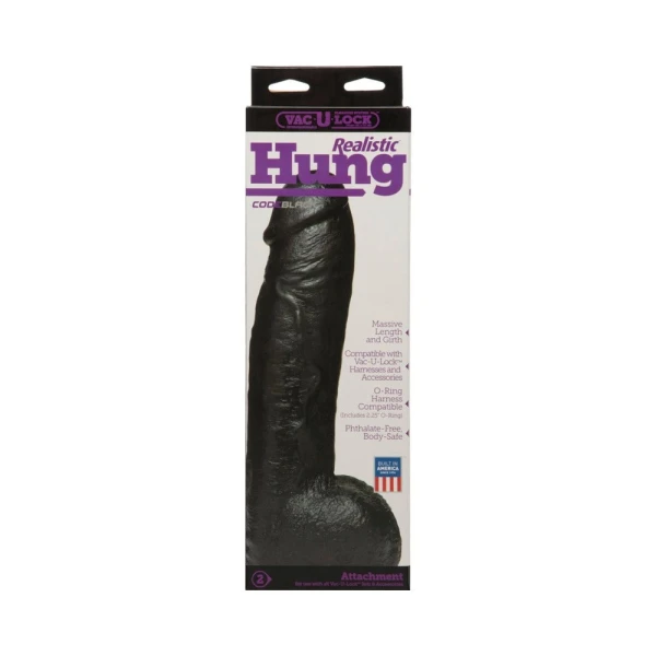 Vac U Lock Code Black Realistic Hung Dildo