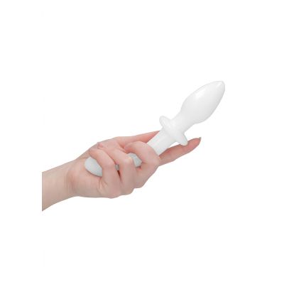 Doubler White Large Glass Dildo