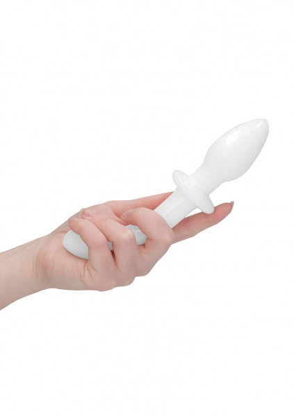 Doubler - White - Large Glass Dildo