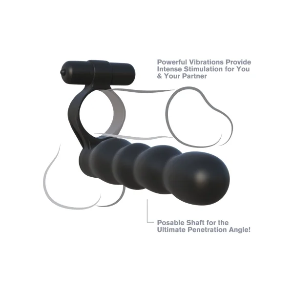 Fantasy C-ringz Posable Partner Double Penetrator - Black