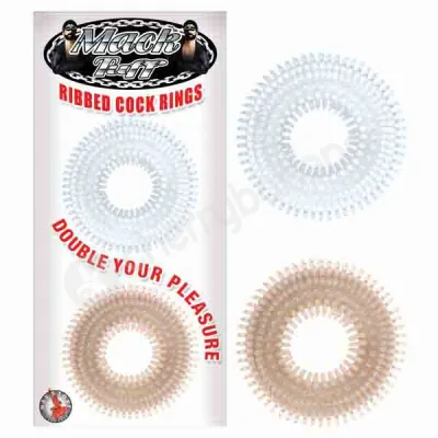 Mack Tuff Ribbed Cock Rings 2 Pack