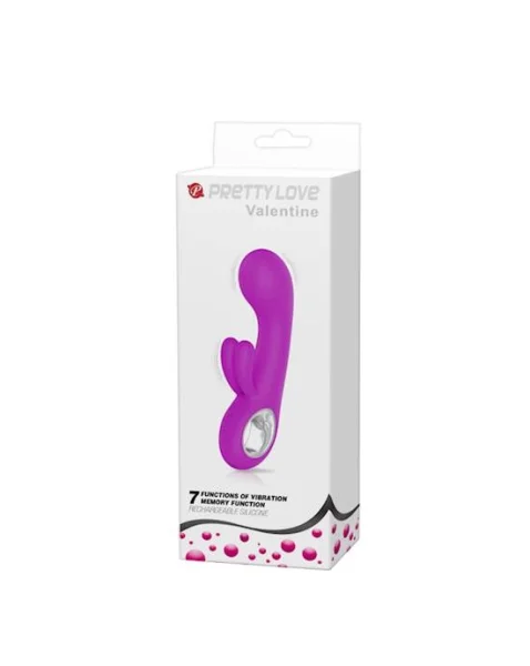 Valentine Dual Ear Rabbit Vibe - Purple - 6 Inch