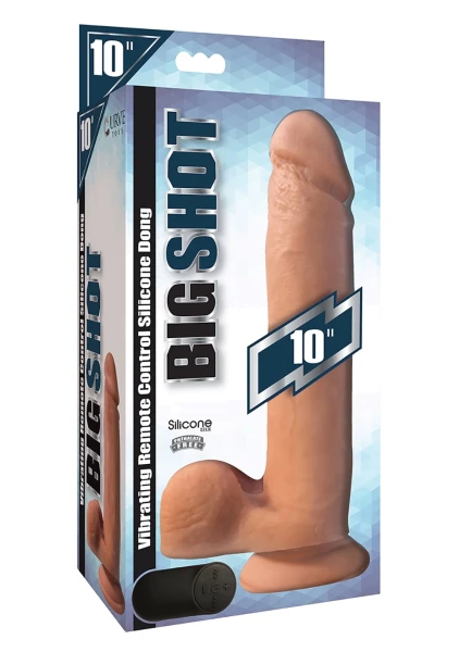 Big Shot 10" Silicone Vibrating Dildo With Balls