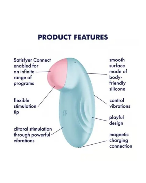 Satisfyer Tropical Tip With Connect App Compatibility - Light Blue