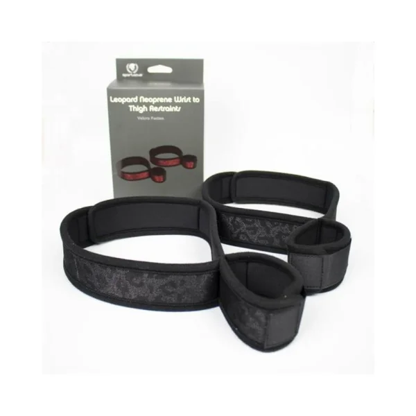 Spartacus Wrist To Thigh Cuffs Neoprene Black