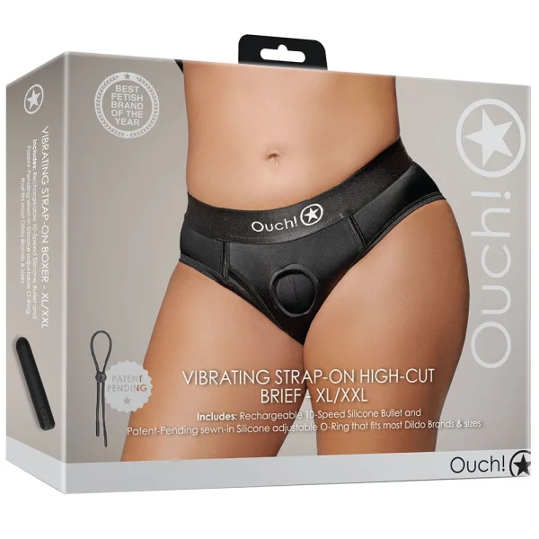 Ouch! Vibrating Strap-on High Cut Brief