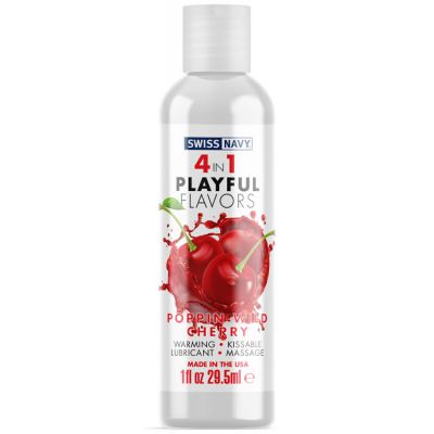 Swiss Navy 4 In 1 Playful Flavors Lubricant Poppin Wild Cherry 30ml
