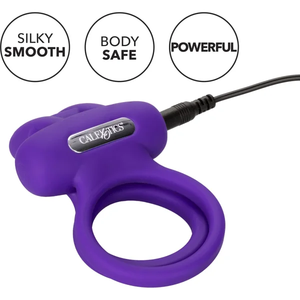 Silicone Rechargeable Rockin Rabbit Vibrating Cock Ring By CalExotic