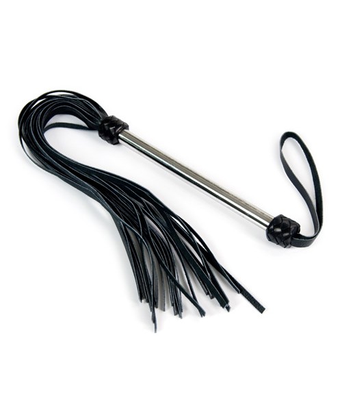Calf leather flogger with metal handle