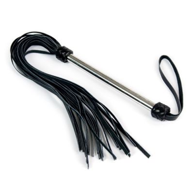 Calf leather flogger with metal handle
