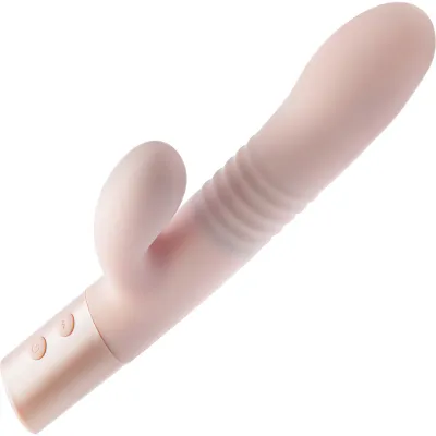 Fraya Rechargeable Silicone Thrusting Dual Stimulation Vibrator By Blush Pink