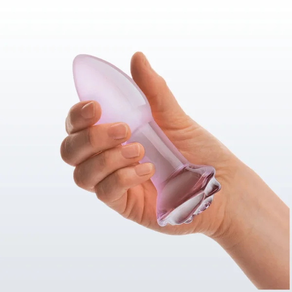 Gläs Rosebud Glass Butt Plug - Pink