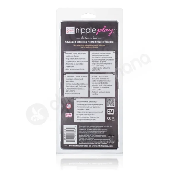 Nipple Play Purple Advanced Vibrating Heated Nipple Teasers