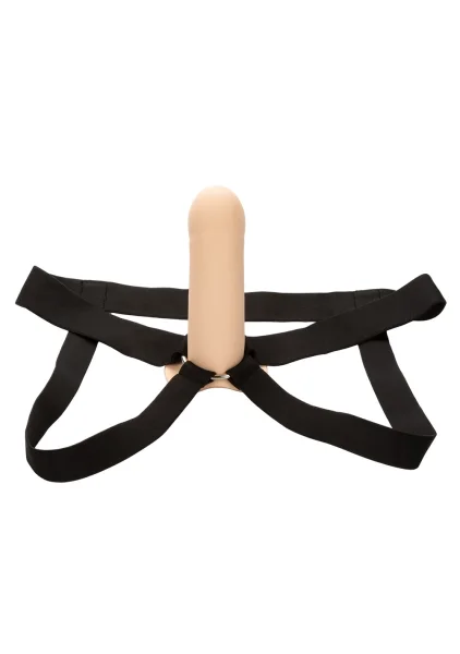 Performance Maxx Silicone 6.25" Hollow Penis Extension With Harness By CalExotics - Chocolate