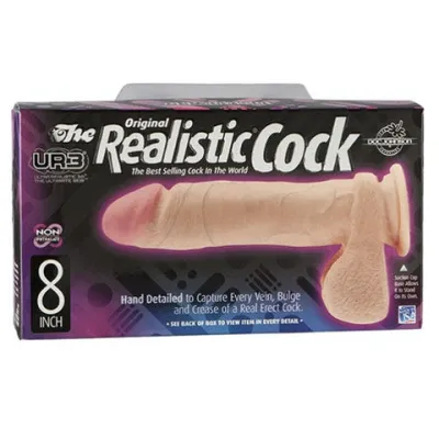 Ultra Realistic Cock 8 inch UR3 White Suction Cup Dildo