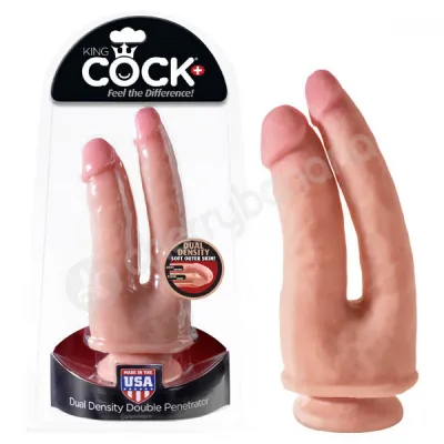 King Cock Flesh Dual Density Double Penetrator Dildo