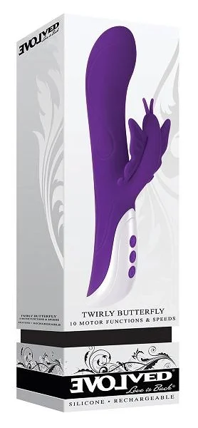 Twirly Butterfly Rabbit Vibrator Purple — image 5 of 6