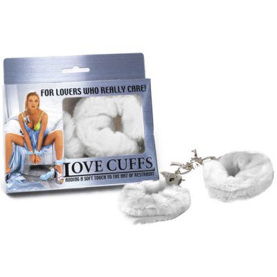 White Fluffy Handcuffs