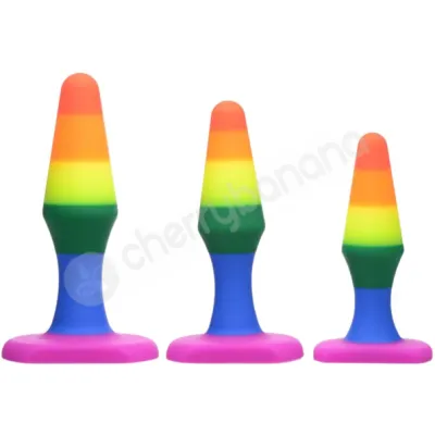 Frisky Rainbow Ready Anal Trainer 3 Piece Plug Set