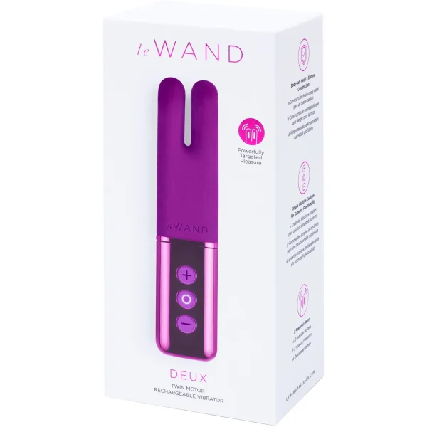 Le Wand Chrome Deux Dual-Motor Vibrator - Dark Cherry