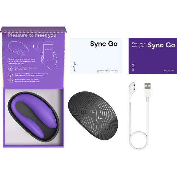 We-Vibe Sync Go App Enabled Waterproof Rechargeable Couples Vibrator - Purple