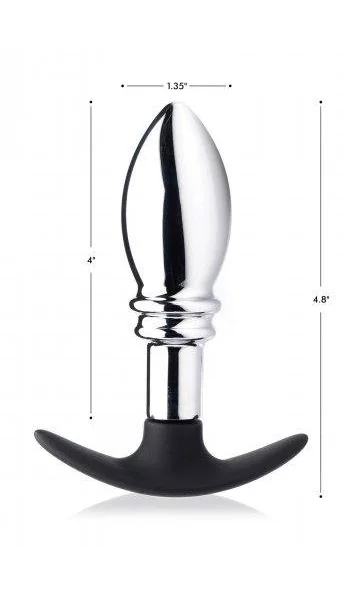 Dark Stopper Metal And Silicone Anal Plug Silver