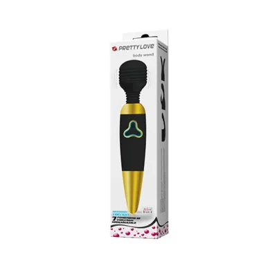 Pretty Love Body Wand With Led Light Black and Gold