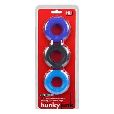 Hunkyjunk Huj3 C Ring 3 Pk Blue Multi