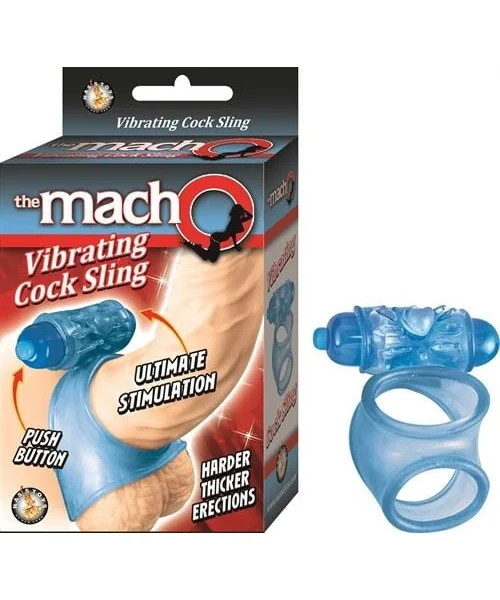 Macho Vibrating Cock Sling - Blue