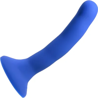 Please 5 25 Silicone Harness Compatible Dildo By Sportsheets Blue