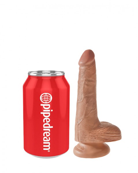 King Cock 6 Inch Cock With Balls - Tan - 6 Inch