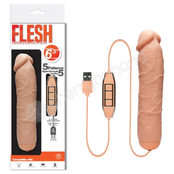 Flesh Silicone USB Vibe