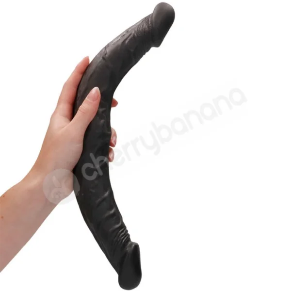 Realrock 14" Realistic & Flexible Black Double Ended Dong