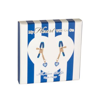 Blue Jeweled Nipple Clamps