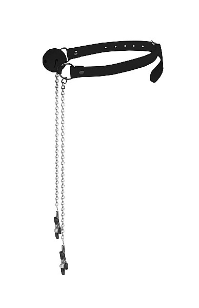 Ball Gag with Nipple Clamps
