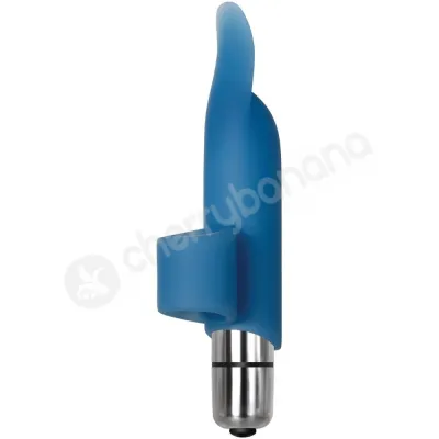 Adam Eve Silicone Blue Dolphin Finger Bullet Vibe