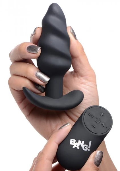 Remote Control 21X Vibrating Silicone Swirl Butt Plug