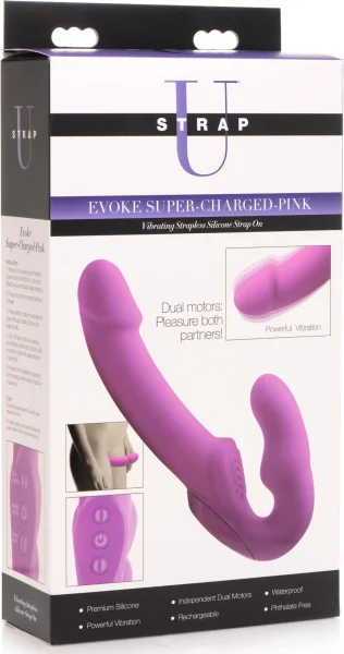 Evoke Rechargeable Vibrating Silicone Strapless Strap On