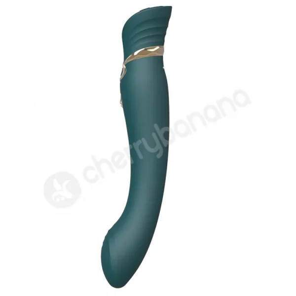 Zalo Queen Jewel Green G-spot Pulse Wave Vibrator with Suction Sleeve