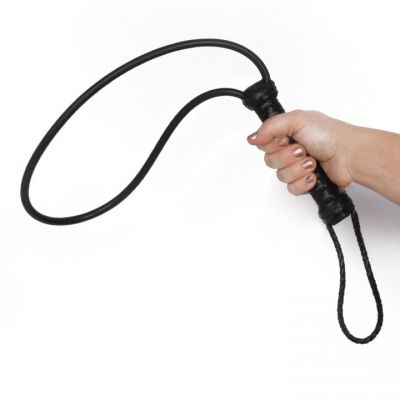 Bondara Loop Swoop and Spank Leather Whip 18 Inch