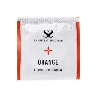 Share Satisfaction Orange Flavoured Condoms 100 Bulk Pack Orange
