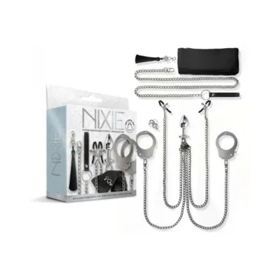 Bondage Kits Sets Nixie Metal Bondage 8 piece Kit Silver