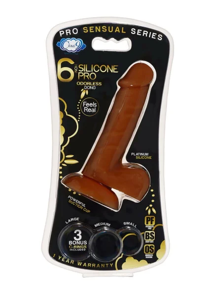 Cloud 9 Pro Sensual Premium Silicone 6 Inch Suction Cup Dildo - Chocolate