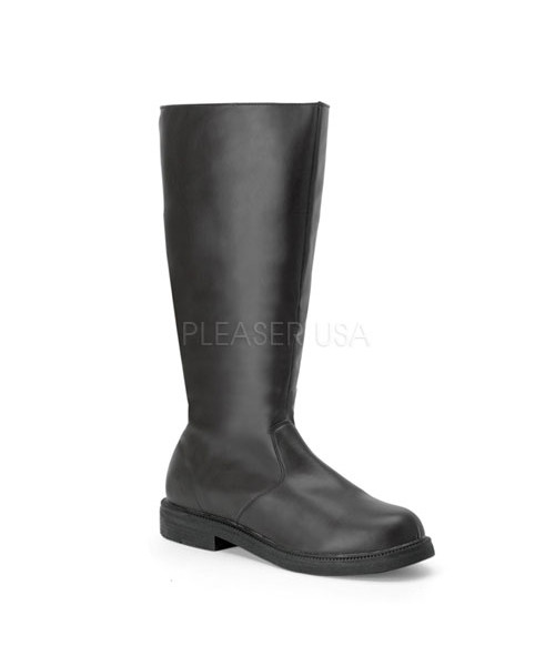 CAPTAIN-100 - Pirate Captain MEN'S BLK PU Knee BT