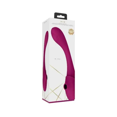 Personal Massagers Vive Mirai Rechargeable Double Ended Pulse Wave Air Wave Bendable Silicone Vibrator Pink