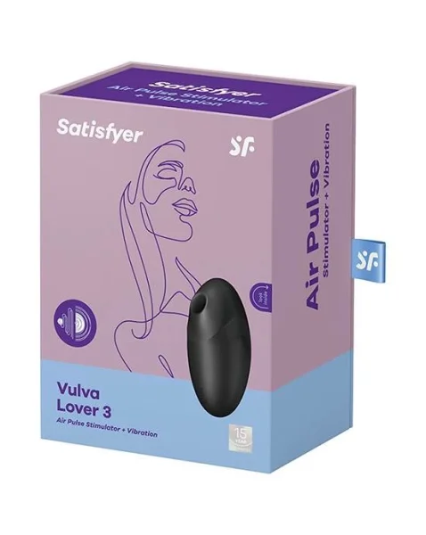 Satisfyer Vulva Lover 3 - Black - 4.3 Inch